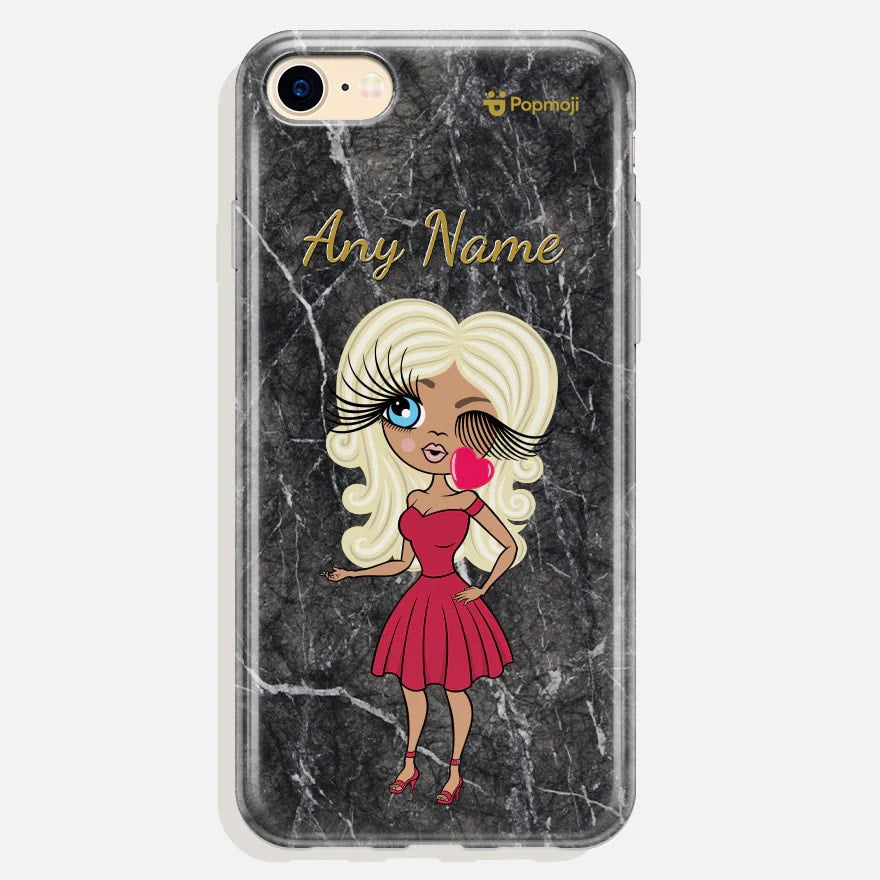 Womens Personalized Marble Effect Phone Case