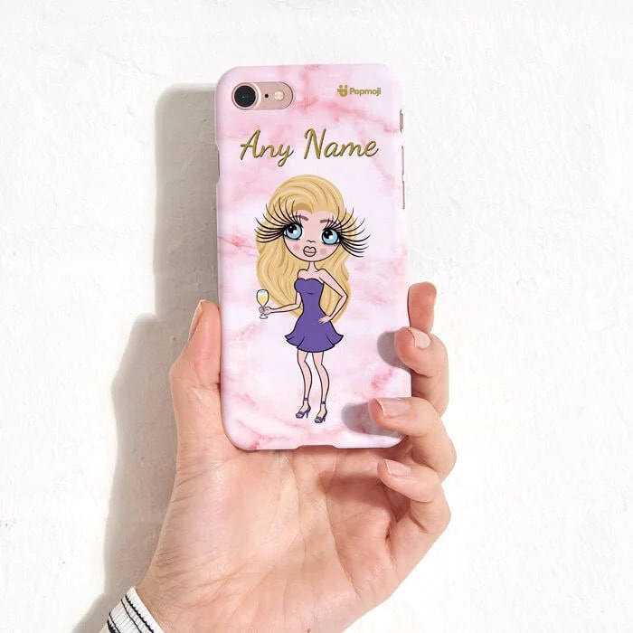 Womens Personalized Marble Effect Phone Case