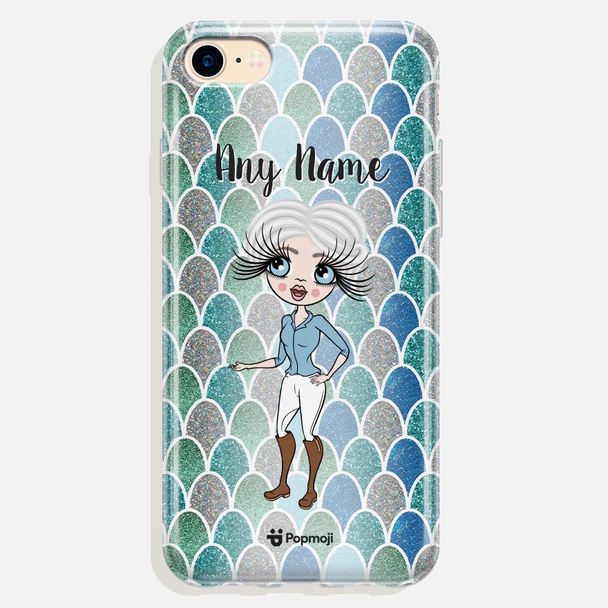 Womens Personalized Mermaid Glitter Effect Phone Case