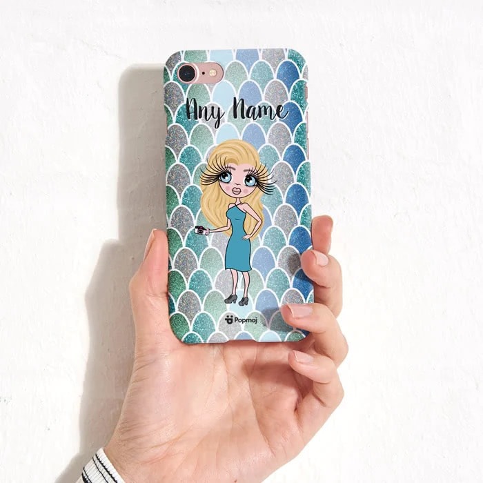 Womens Personalized Mermaid Glitter Effect Phone Case