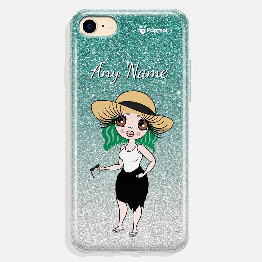 Womens Personalized Ombre Glitter Effect Phone Case