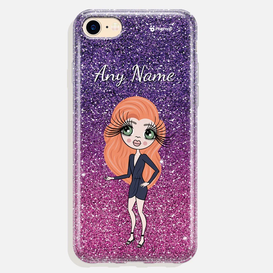 Womens Personalized Ombre Glitter Effect Phone Case