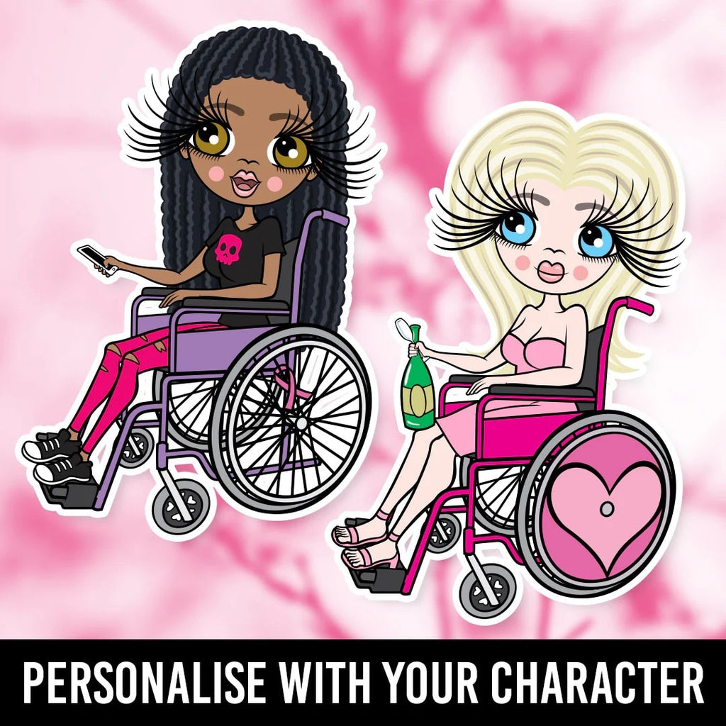 Womens Personalized Wheelchair Glitter Effect Phone Case - Blush