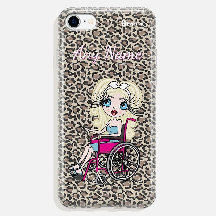 Womens Personalized Wheelchair Leopard Print Phone Case