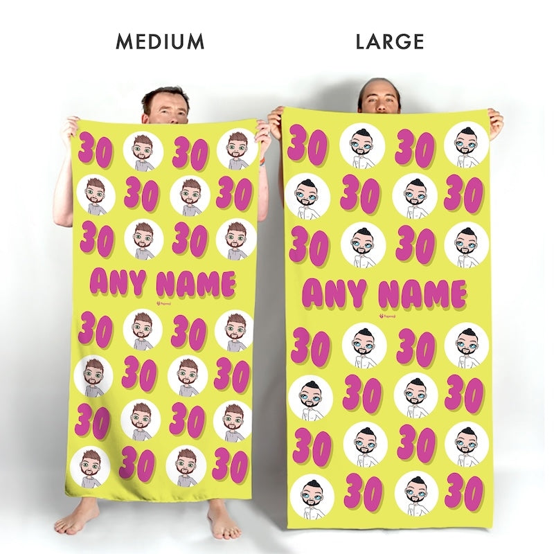 Popmoji Mens Personalized 30th Birthday Beach Towel - Image 4