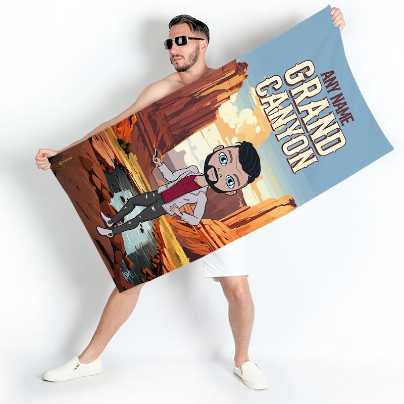 Mens Personalized Grand Canyon Beach Towel - Image 2