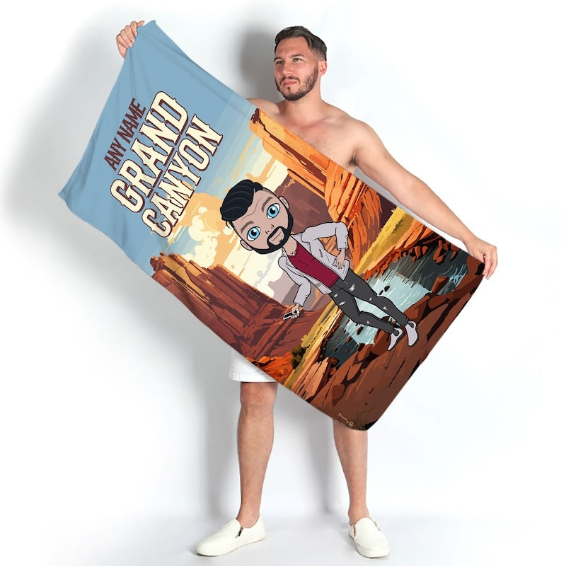 Mens Personalized Grand Canyon Beach Towel - Image 3