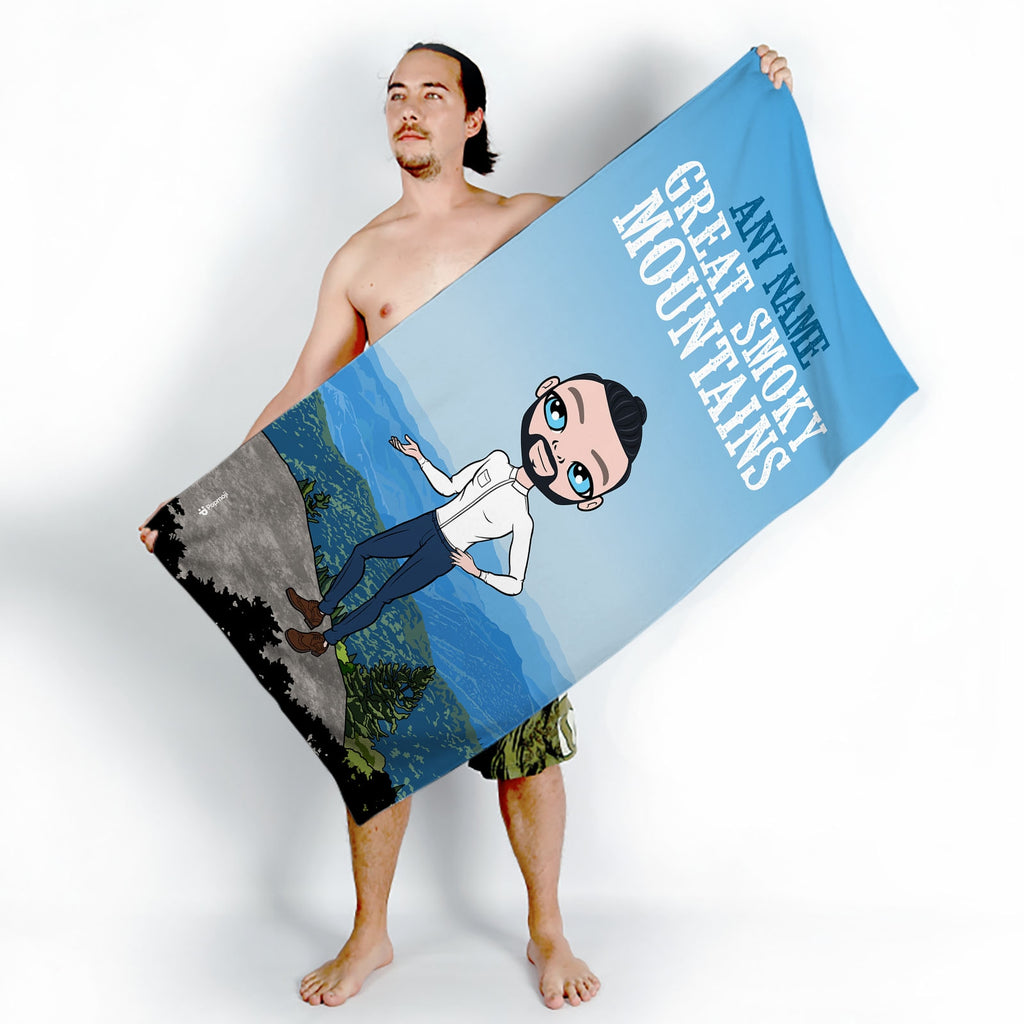 Mens Personalized Great Smoky Mountains Beach Towel - Image 3