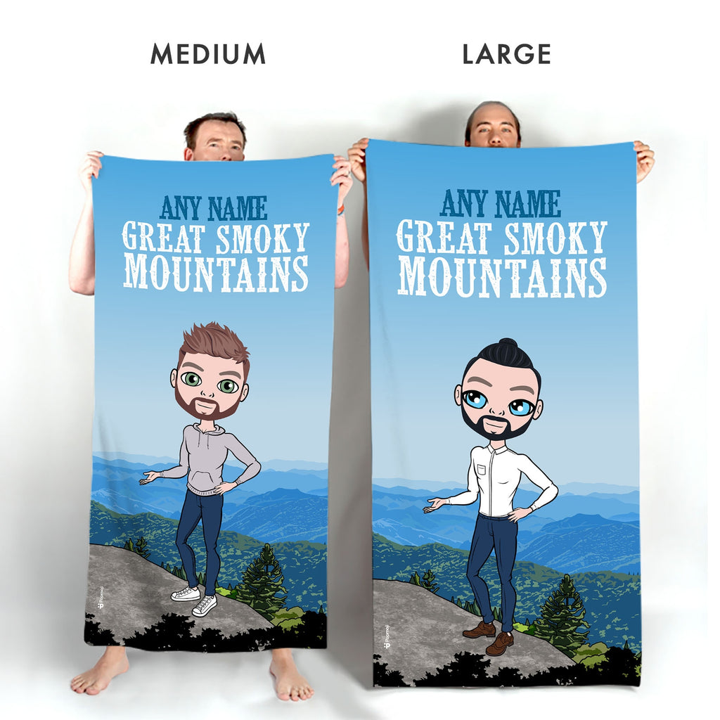 Mens Personalized Great Smoky Mountains Beach Towel - Image 4