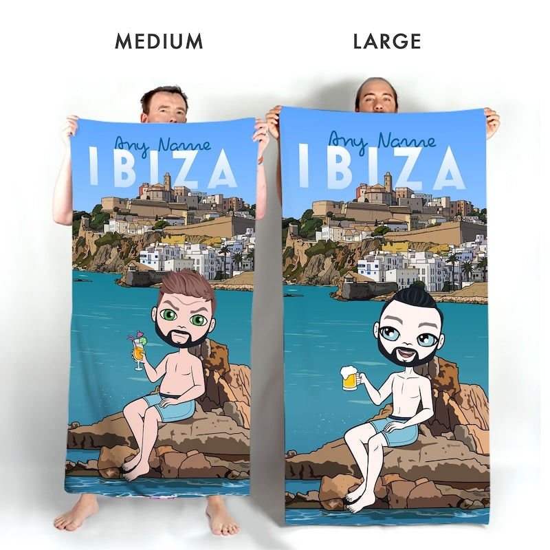 Mens Personalized Ibiza Town Beach Towel - Image 4