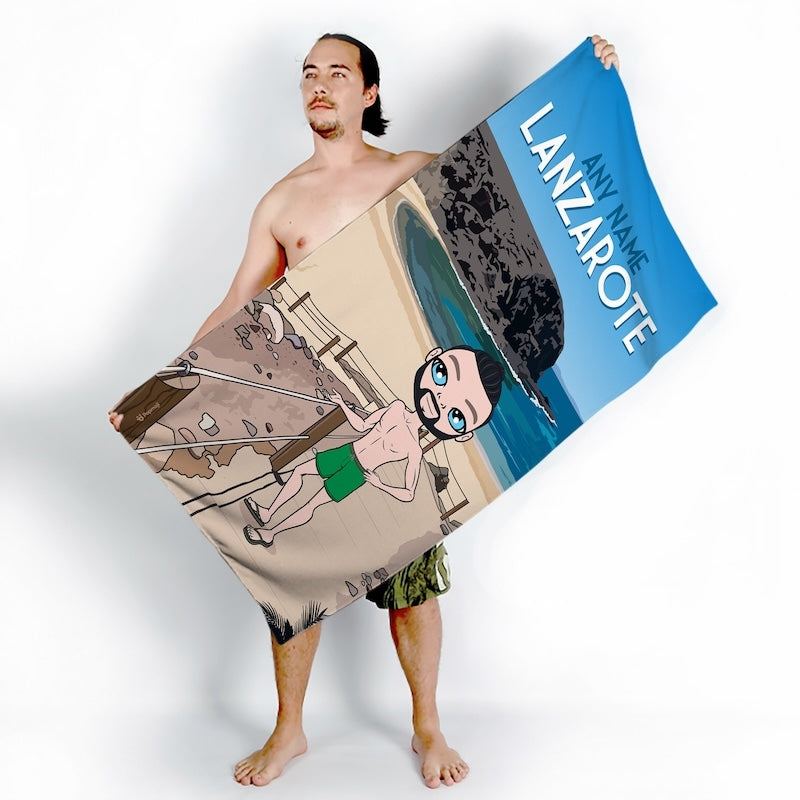 Mens Personalized Lanzarote Beach Towel - Image 3