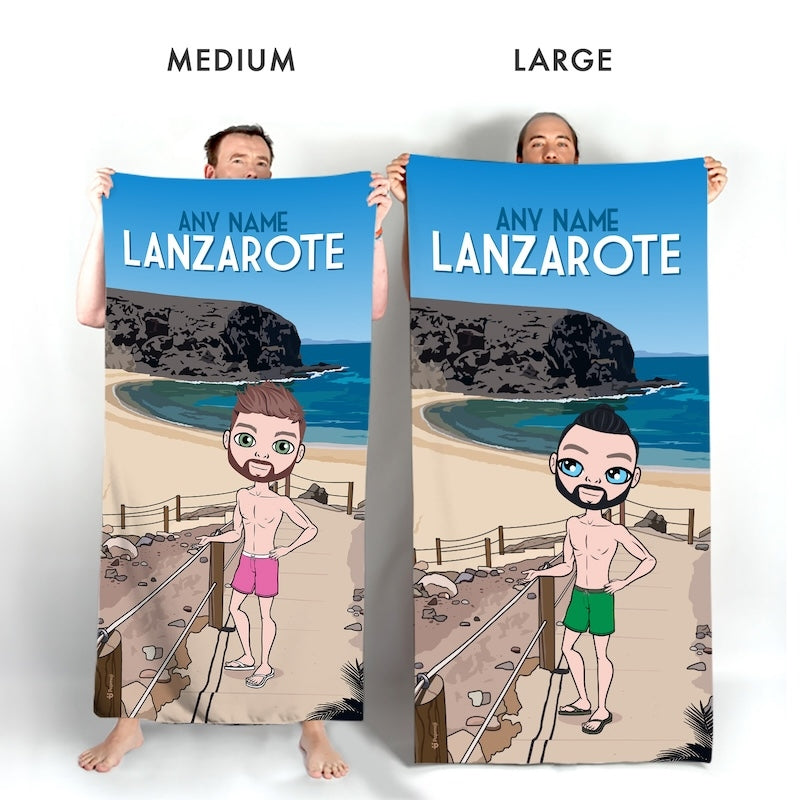 Mens Personalized Lanzarote Beach Towel - Image 4