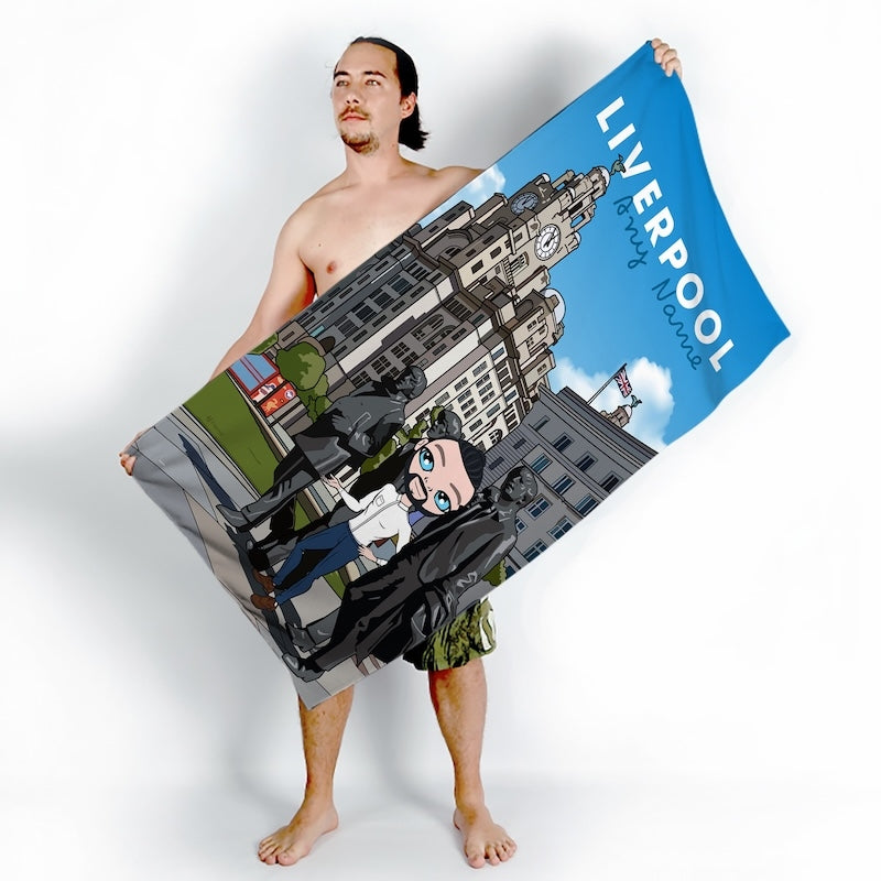 Mens Personalized Liverpool Beach Towel - Image 2