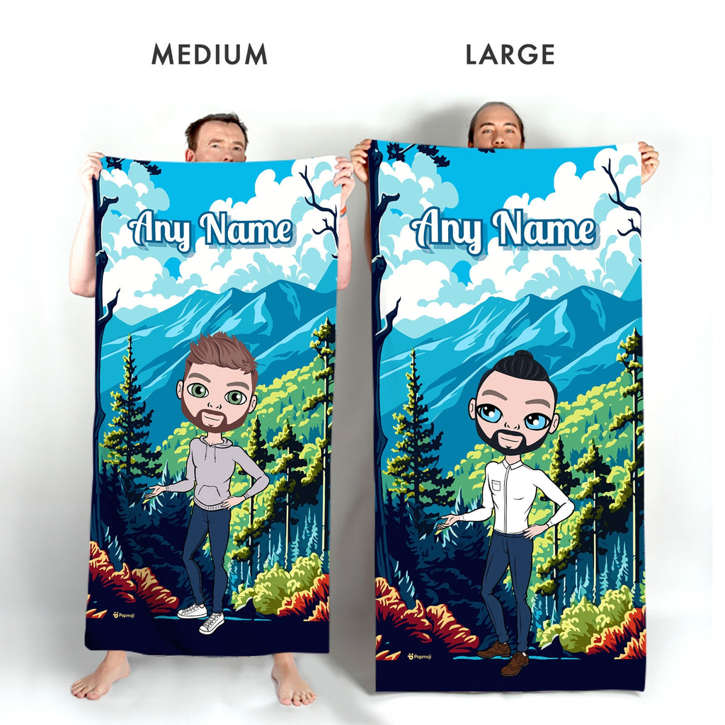 Mens Personalized Mountains Beach Towel - Image 4
