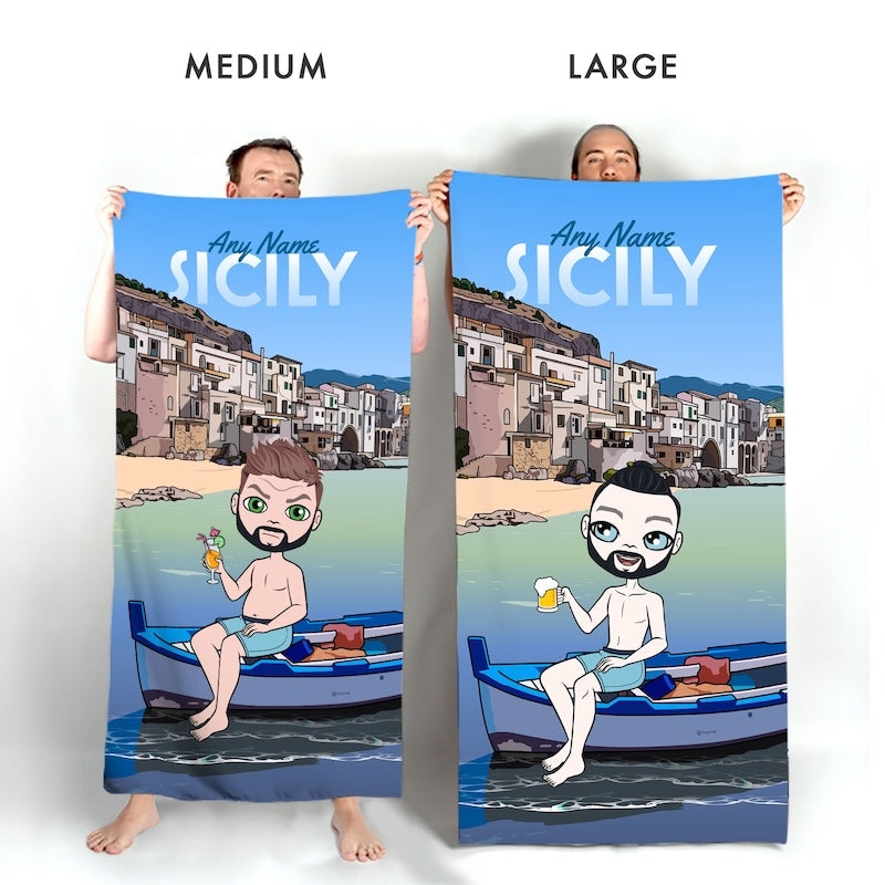 Mens Personalized Sicily Beach Towel - Image 3