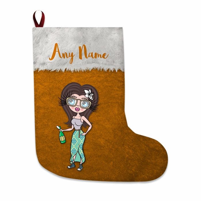 Womens Personalized Christmas Stocking - Classic Orange - Image 2