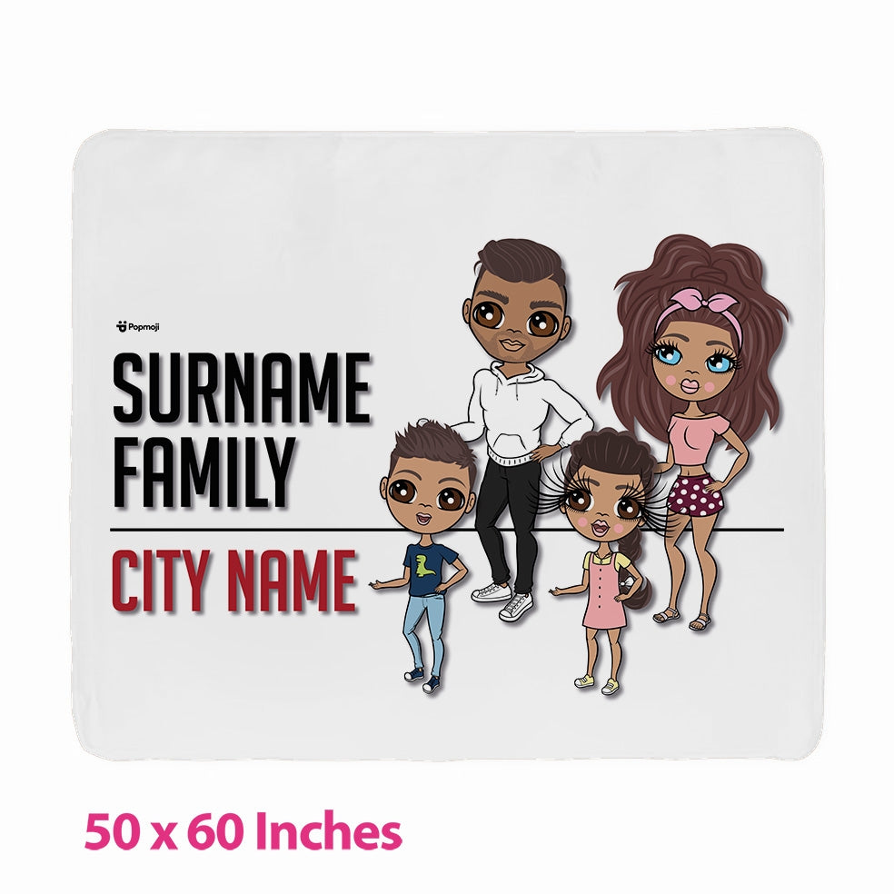 Multi Character Street Sign Family of 4 Fleece Blanket - Image 2